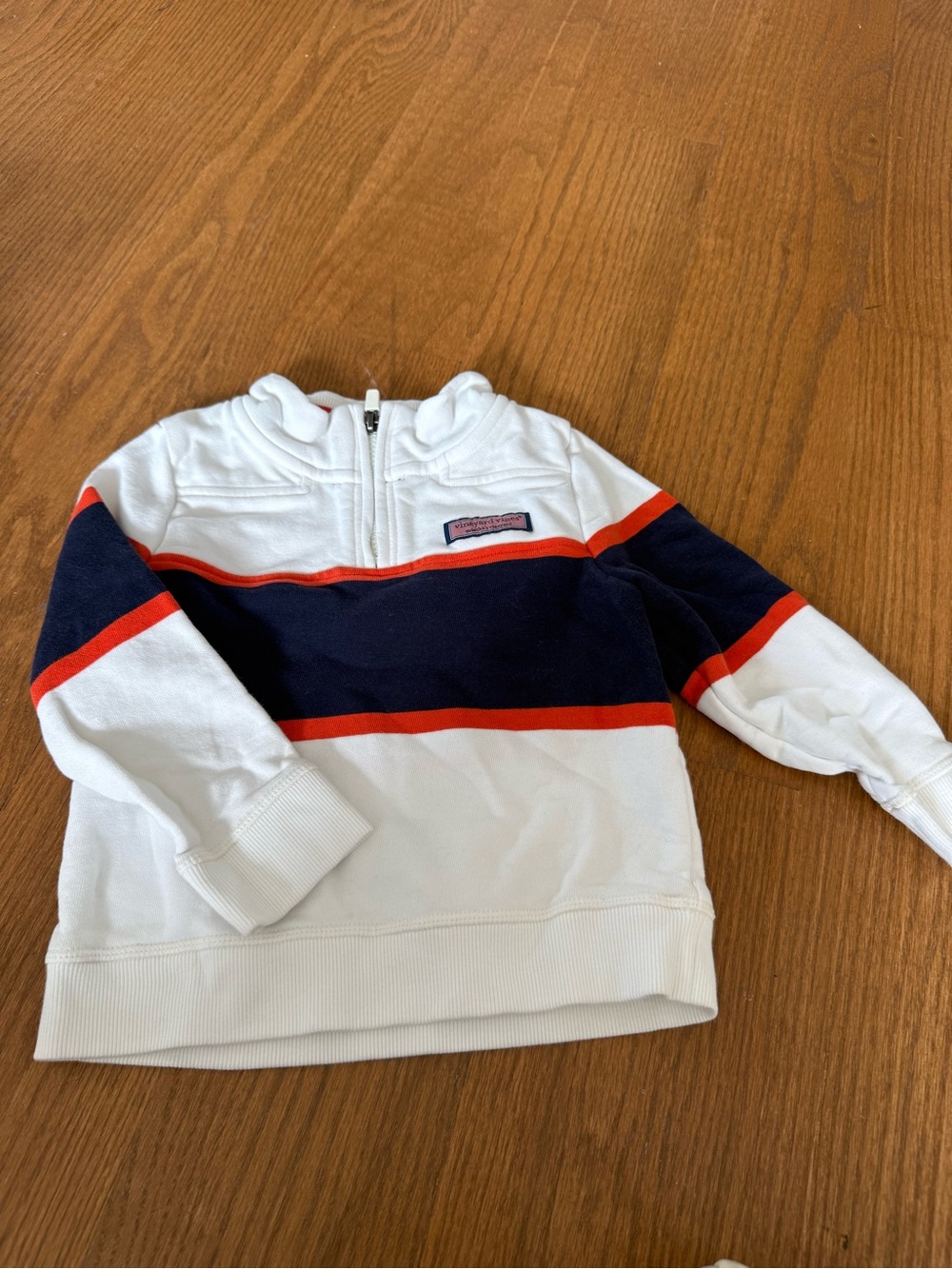 Vineyard Vines shep shirt quarter zip with rugby stripe - 3T